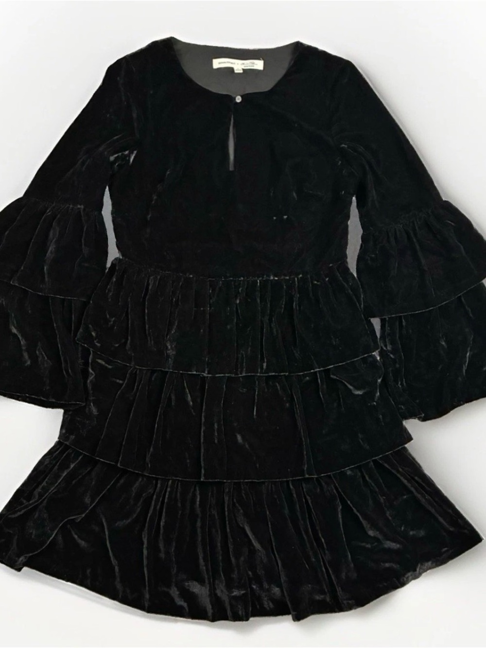 Banana Republic x Olivia Palermo Tiered Velvet Babydoll Dress Fairygoth Whimsy